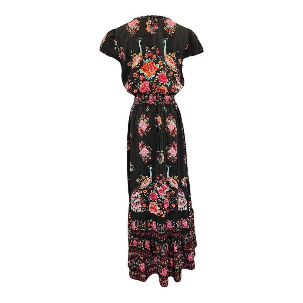 🌺 EUC RANI Vibrant Floral Asymmetrical Maxi Dress | Size S - Picture 11 of 12